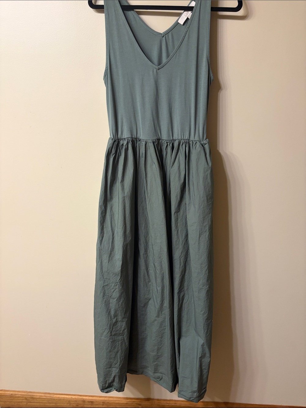 LOFT Sleeveless V-Neck Maxi Dress in Sage Green